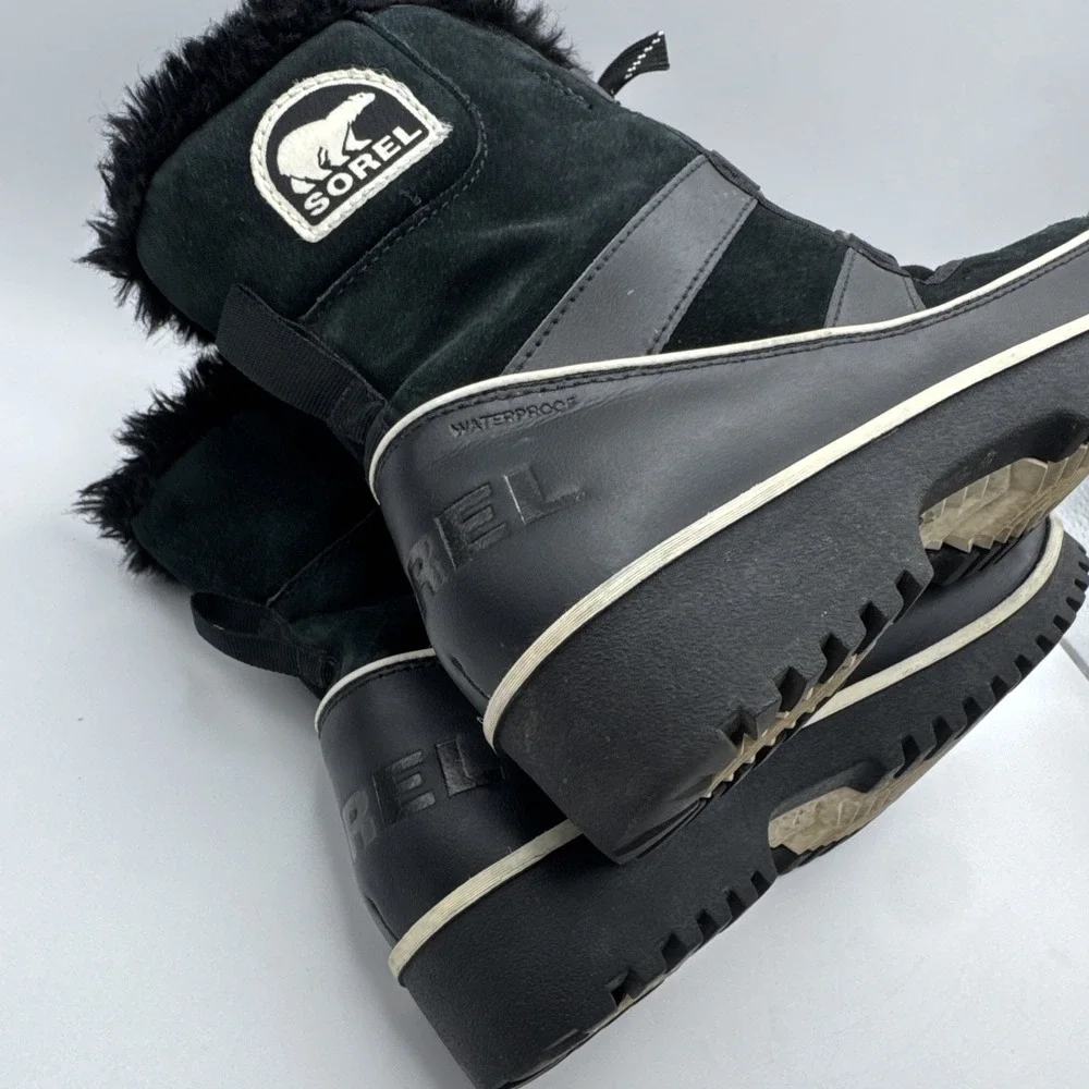 Sorel Womens Boot Size 7 Tivoli II Suede Black Waterproof Barely Worn Booties 38